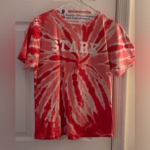 Juniors XL Pink and white STARK TieDye Tee vintage 2000s